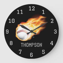 Baseboll-tematiserad personlig tillägg namn stor klocka