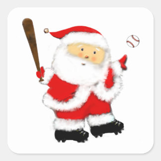 Baseboll Tomte Fyrkantigt Klistermärke