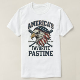 baseboll USA flagga: Örn Favorit sysselsättning pa T Shirt
