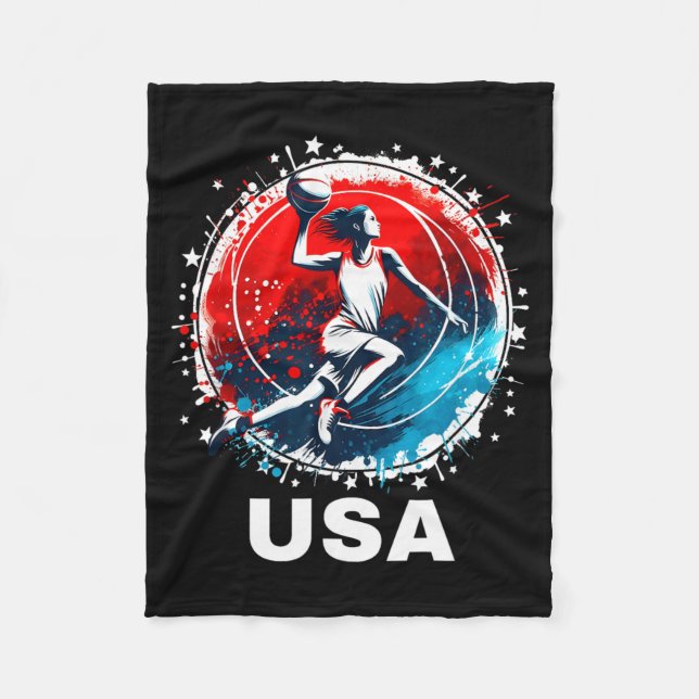 Baseboll Usa Go Usa Lag Fleecefilt (Framsidan)