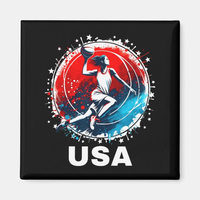 Baseboll Usa Go Usa Lag Magnet (Framsidan)