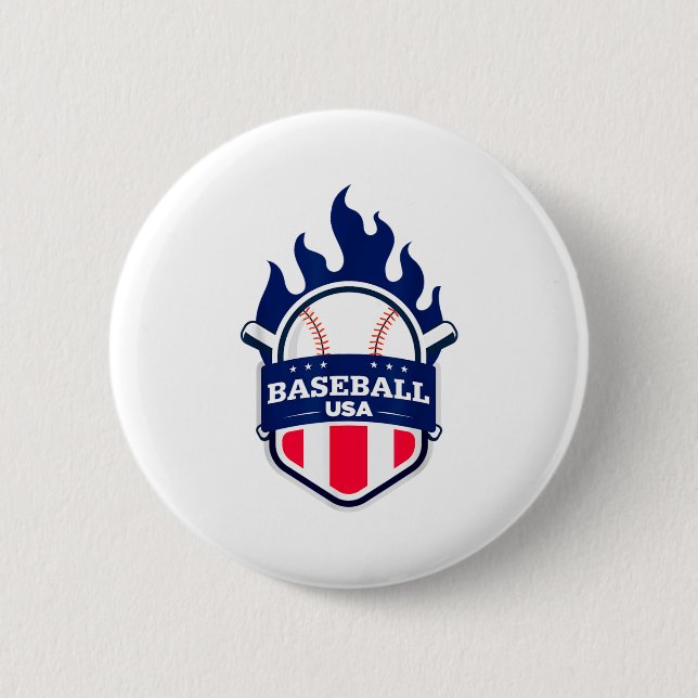 Baseboll Usa Stöd Teamet Usa Flagga Slutspel T S Knapp (Framsida)