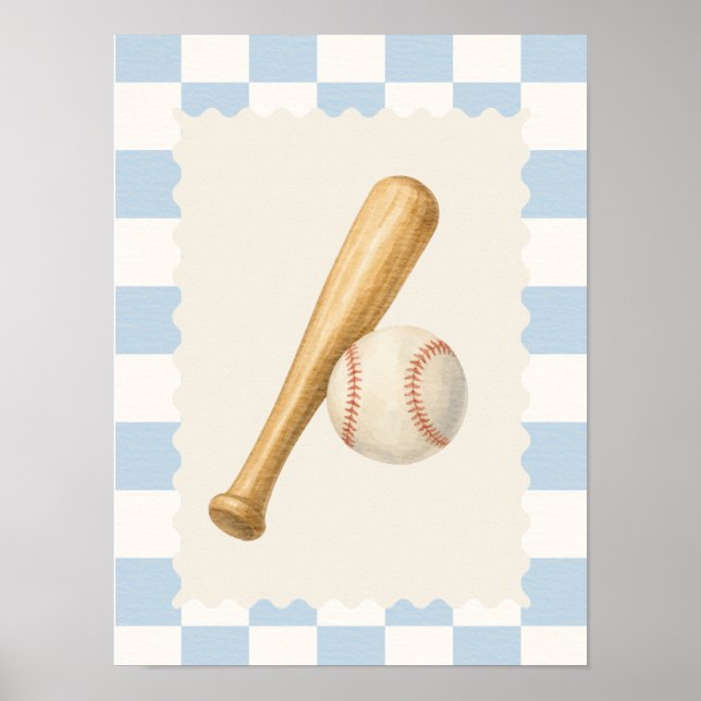Baseboll väggdekoration pojkrum poster (Framsidan)