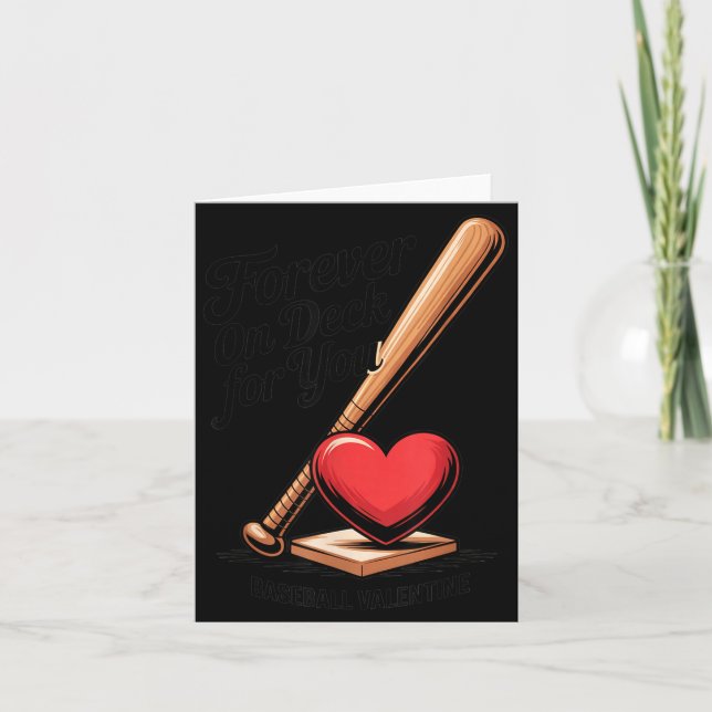 Baseboll Valentine Forever På Kö För Dig Tee Kort (Framsida)