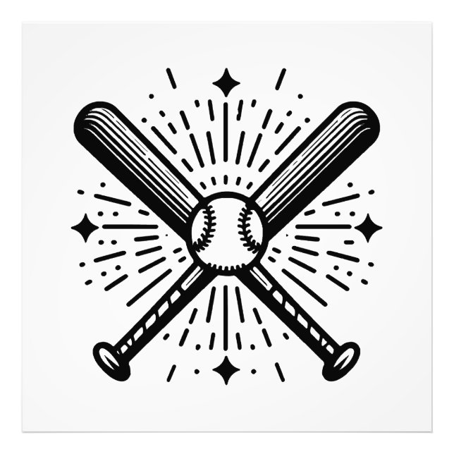 baseboll vintage fototryck (Framsidan)