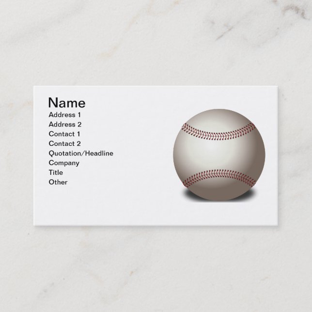 Baseboll Visitkort (Framsida)