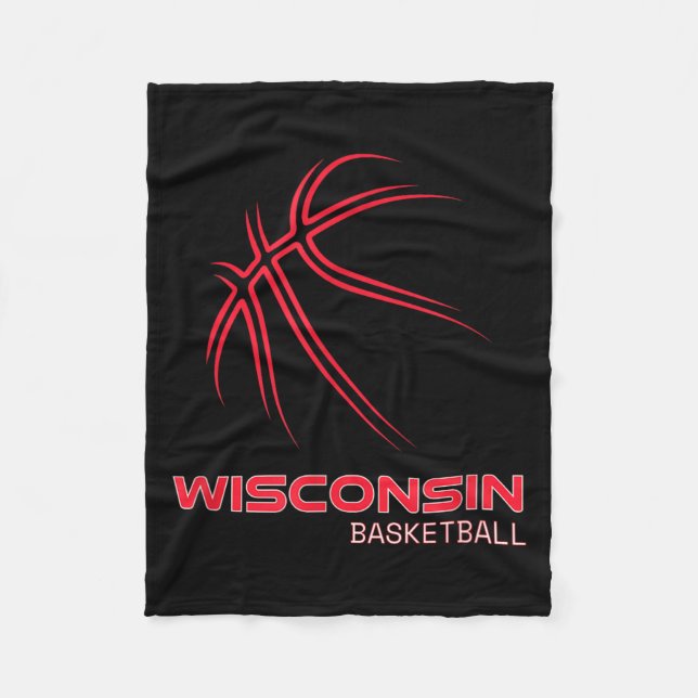 Baseboll Wi Älskar Badger State Souvenir Fleecefilt (Framsidan)