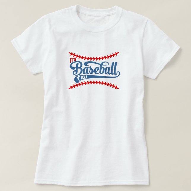 Baseboll Y'All T-shirt (Design framsida)