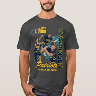 Basebollag Anpassad Foto Senior Kväll Blå T Shirt