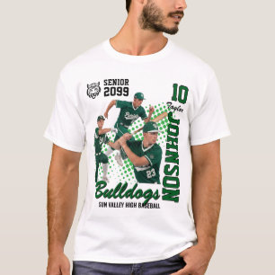 Basebollag Anpassad Foto Senior Kväll Grön T Shirt