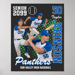 Basebollag Anpassad Foto Senior Night Poster