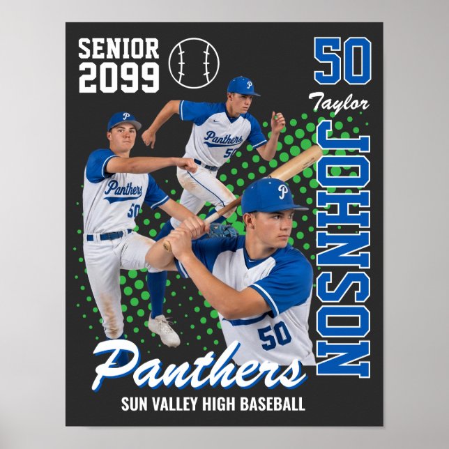 Basebollag Anpassad Foto Senior Night Poster (Framsidan)