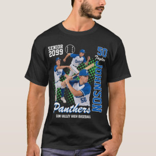 Basebollag Anpassad Foto Seniornatt T Shirt