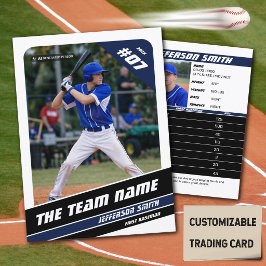 Basebollag Trading Card Present Blå Vit