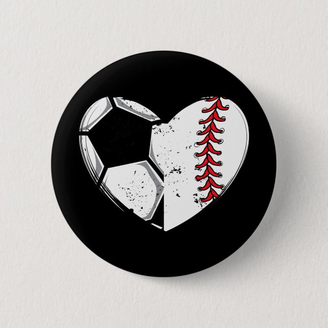 Basebollälskare Hjärtan Fotbollsspelare Present La Knapp (Framsida)