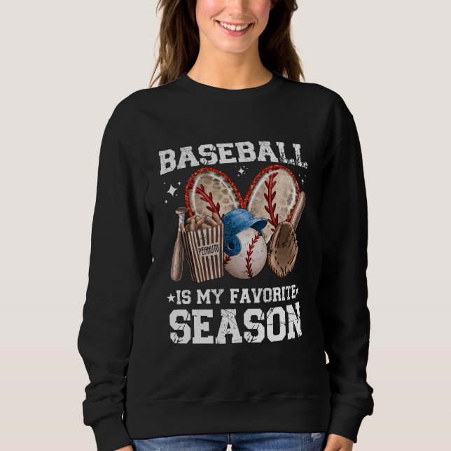 Basebollälskare Tröja Baseboll Är Min Favoritsäson (Framsida)