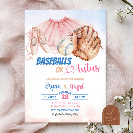 Basebollar eller Tutus Köns Avslöjande Inbjudningar