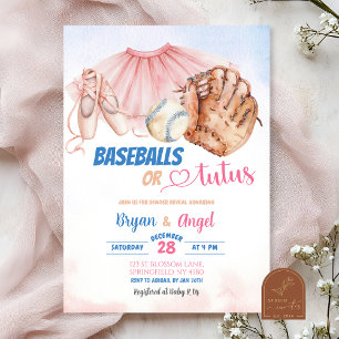 Basebollar eller Tutus Köns Avslöjande Inbjudningar