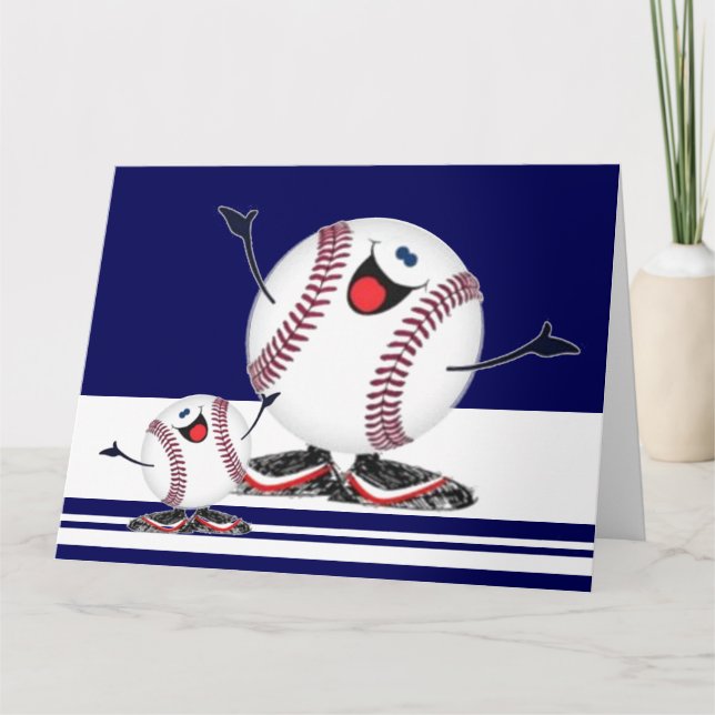 Basebollar fest kort (Framsida)