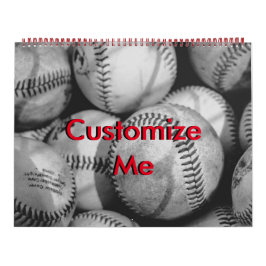 Basebollar i Black and White Kalender