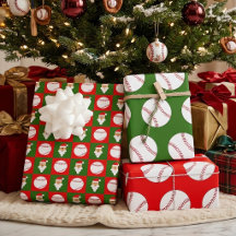 Basebollar och Jultomten Red och Grönt Jul