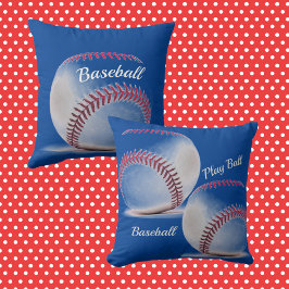 Basebollar Red White och Blue Sporty Kudde