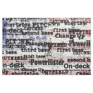 Basebollära Urblekt Grunge Amerikansk Flagga Ord Tyg