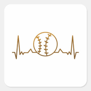 Basebollens hjärtan fyrkantigt klistermärke
