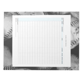 Basebollens inkomst- och utgiftsspårning anteckningsblock