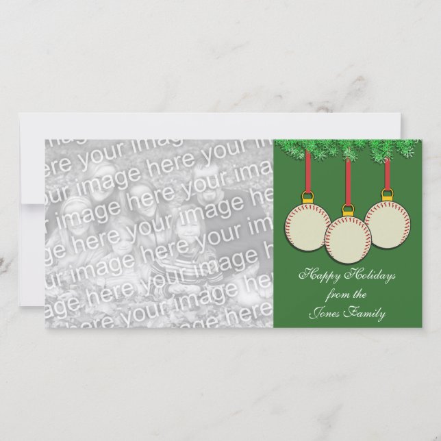 Basebollens julfotoport julkort (Framsida)