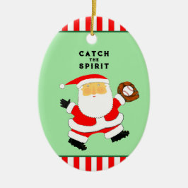 Basebollens julklapp julgransprydnad keramik