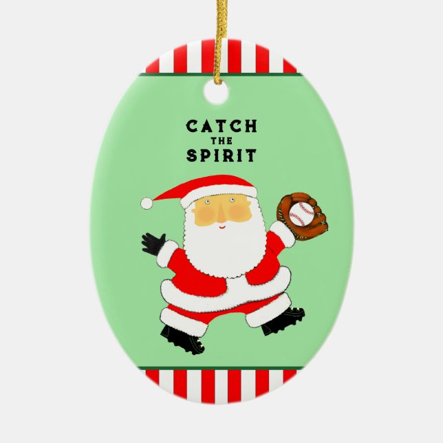 Basebollens julklapp julgransprydnad keramik (Framsidan)