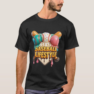 Basebollens livsstil Färgfläckar Ice Cream Sports- T Shirt