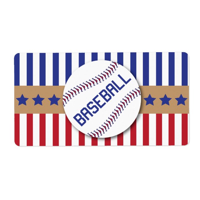 Basebollens Vattenflaska-etiketter Fraktsedel (Framsidan)