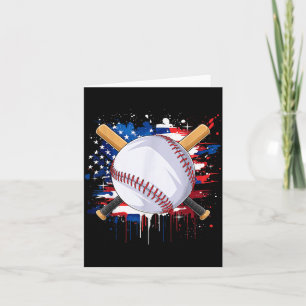 Basebollentusiaster Amerikansk Flagga Självständig Kort