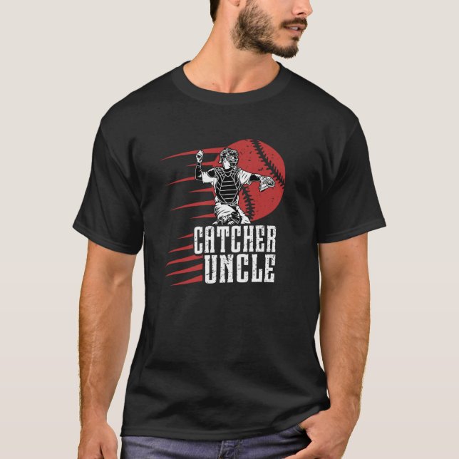 Basebollfångare Farbror Till En Basebollfångare T Shirt (Framsida)