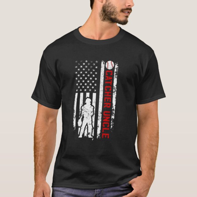 Basebollfångare Farbror till en basebollfångare US T Shirt (Framsida)