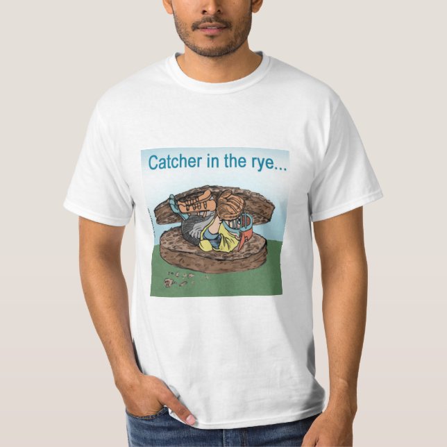 Basebollfångare i rågen t shirt (Framsida)