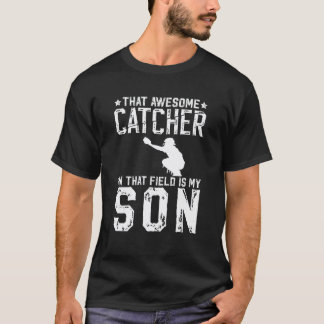 Basebollfångare Pappa Stolt Basebollfångare Far T Shirt