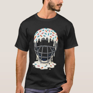 Basebollfångarens mask glass droppande baseboll t shirt