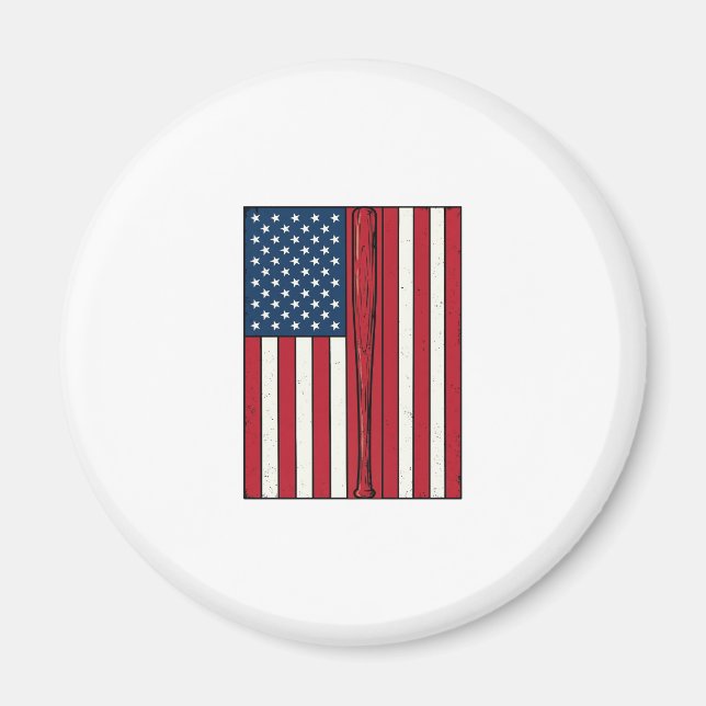 Basebollflagga Distressed Vintage Vektordesign_1 Magnet (Framsidan)