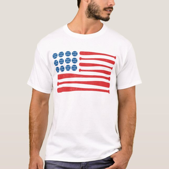 Basebollflagga T Shirt (Framsida)