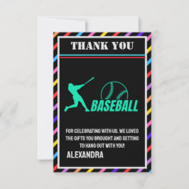 Basebollfödelsedagsfest, Basebollflicka spelare  Tack Kort