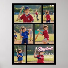 Basebollfoto Collage - Personlig Minnesgåva Poster