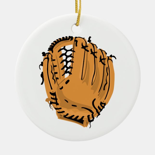 Basebollhandske Julgransprydnad Keramik (Framsidan)