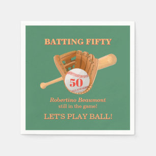 Basebollhandske Slag Femtio Mäns 50-årsdag Pappersservett