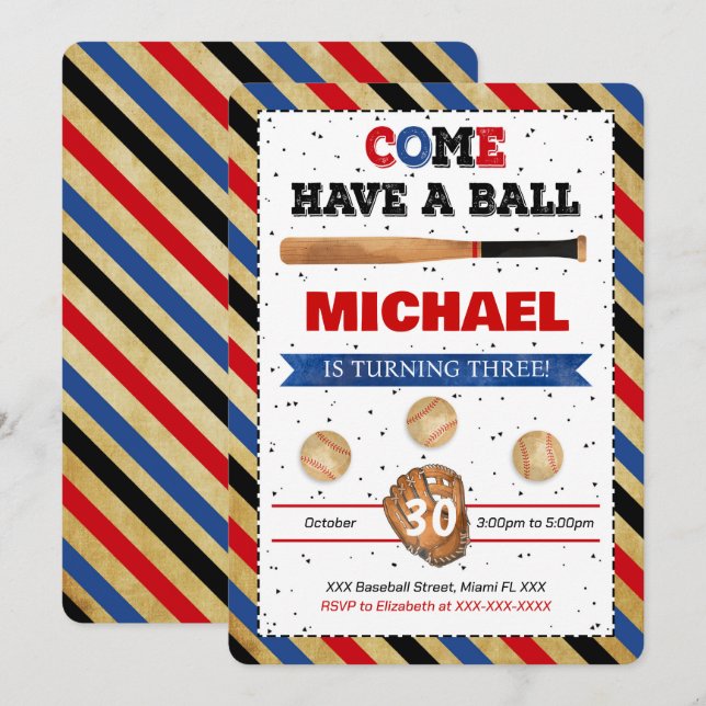 Basebollinbjudan Inbjudningar (Fram/baksida)