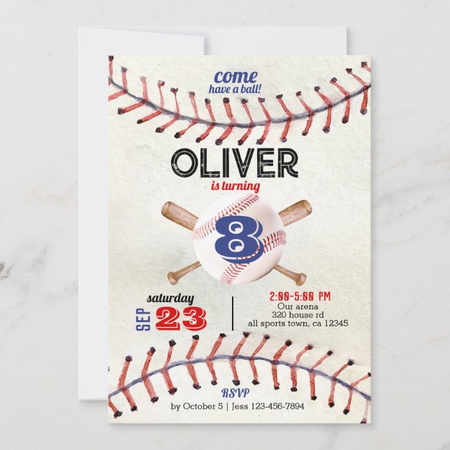 Basebollinbjudan, nybörjare på året inbjudningar (Framsida)