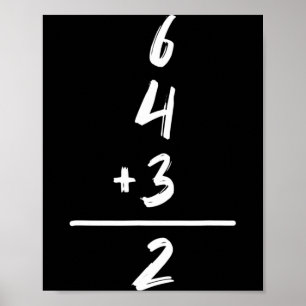 Basebollinspirerad matematik 6 4 3 2 Dubbelspel So Poster