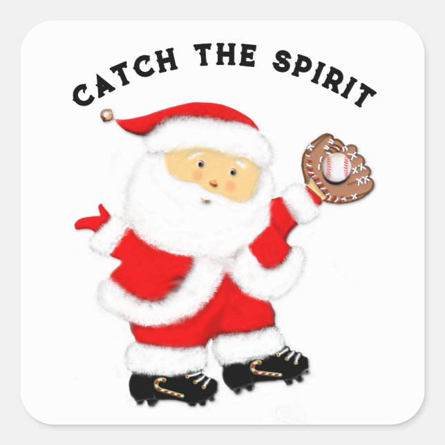 Basebolljul Fyrkantigt Klistermärke (Framsida)